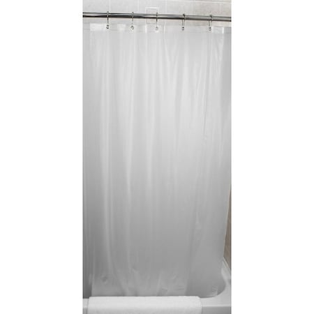 R & R Textile Vinyl Shower Curtain, White 5 Guage, GSA Approved, PK 12 WWVinsoft White-1